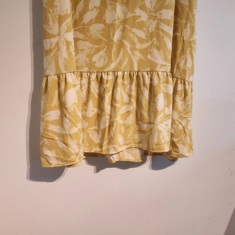 a new day Pale Lime Yellow Floral Mini Dress Dize XXL - Picture 5 of 6